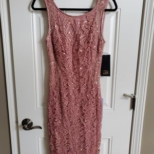 Rose blush sequin dress